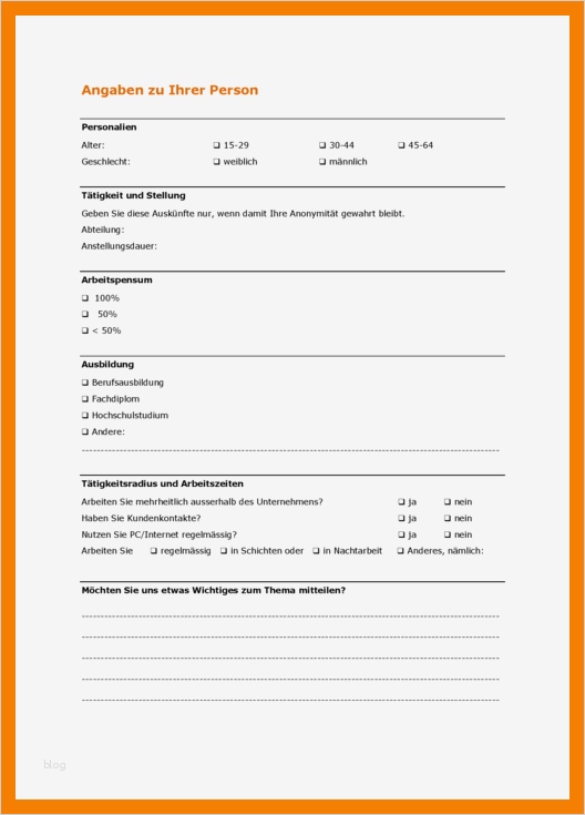 Fragebogen Vorlage Schönste 6 Fragebogen Vorlage