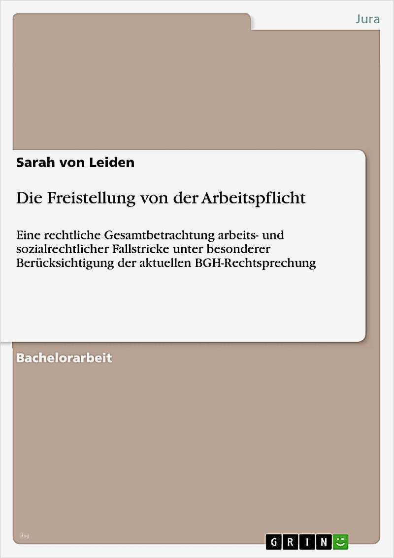 Freistellung Von Der Arbeit Vorlage Beste Die Freistellung Von Der Arbeitspflicht Ebook