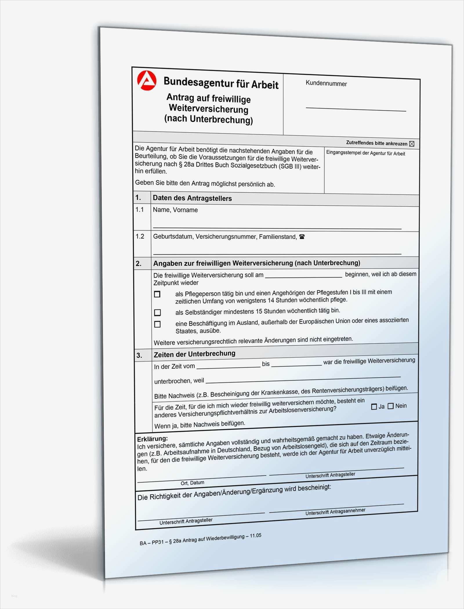 Freiwillige Mietbürgschaft Vorlage Beste Antrag Auf Freiwillige Weiterversicherung