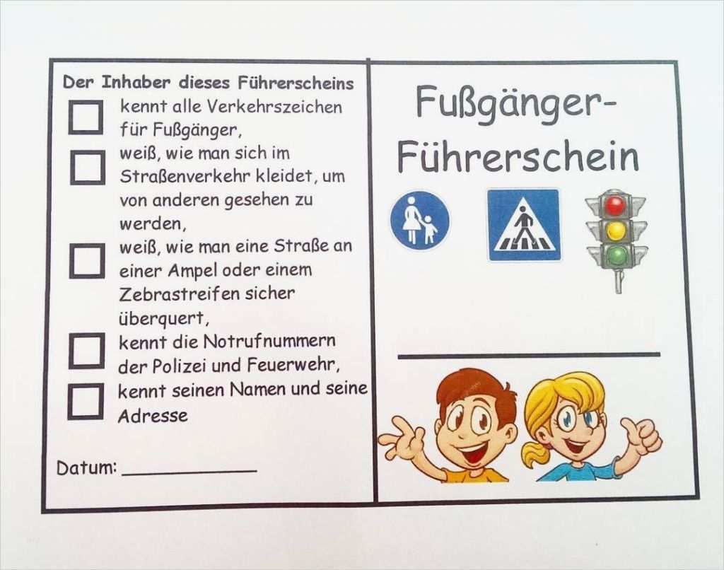 Führerschein Kindergarten Vorlage Wunderbar Wortarten Führerschein