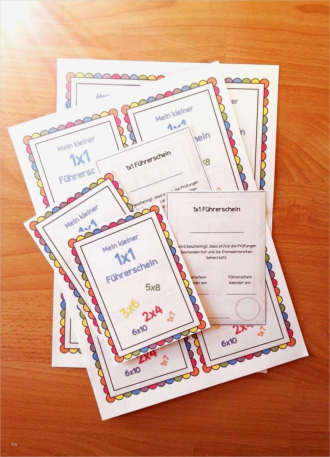 Führerschein Vorlage Pdf Best Of Einmaleinsführerschein Einmaleins Klasse 2 Führerschein