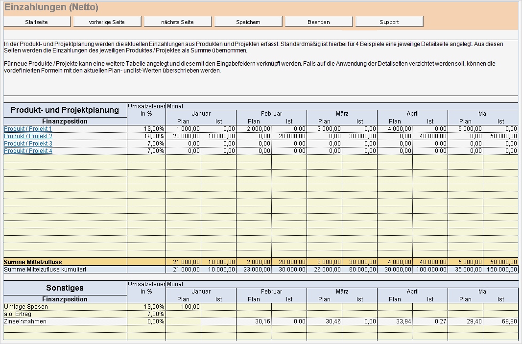 RS Liquiditätsplanung XL Excel Tool Excel Vorlagen Shop