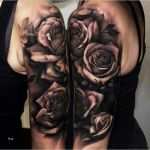 Full Arm Tattoo Vorlagen Cool Rosen Schwarz Weiß Wassertropfen Arm