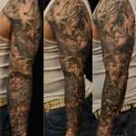 Full Arm Tattoo Vorlagen Elegant Full Sleeve Hannya Mask Koi Fish and Foo Dog Tattoo