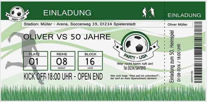 Fußball Ticket Vorlage Beste Einladungskarten Zum Geburtstag