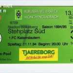 Fußball Ticket Vorlage Bewundernswert Foto Eintrittskarte Im Stadion Bökelberg Borussia