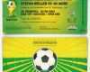 Fußball Ticket Vorlage Großartig Einladungskarten Als Fußballticket Im Brasilien Look