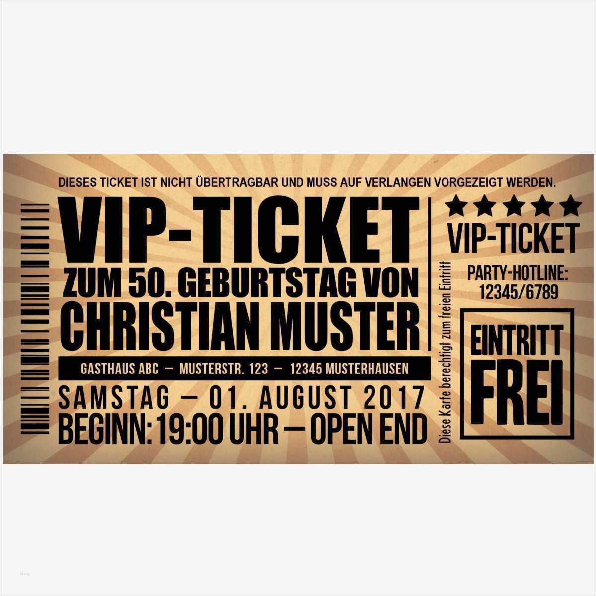 Fußball Ticket Vorlage Luxus Einladungen Zum 50 Geburtstag “vip Ticket” – Meine