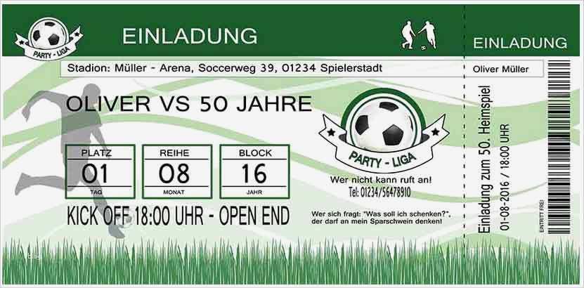 Fußball Ticket Vorlage Wunderbar Einladungskarten Zum Geburtstag