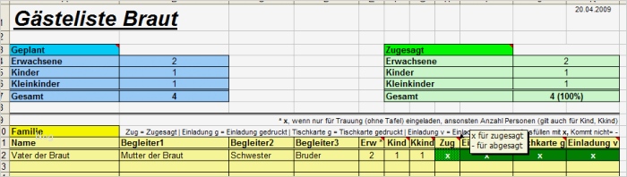 Gästeliste Hochzeit Vorlage Großartig Aha Excel Hochzeitsplaner Download