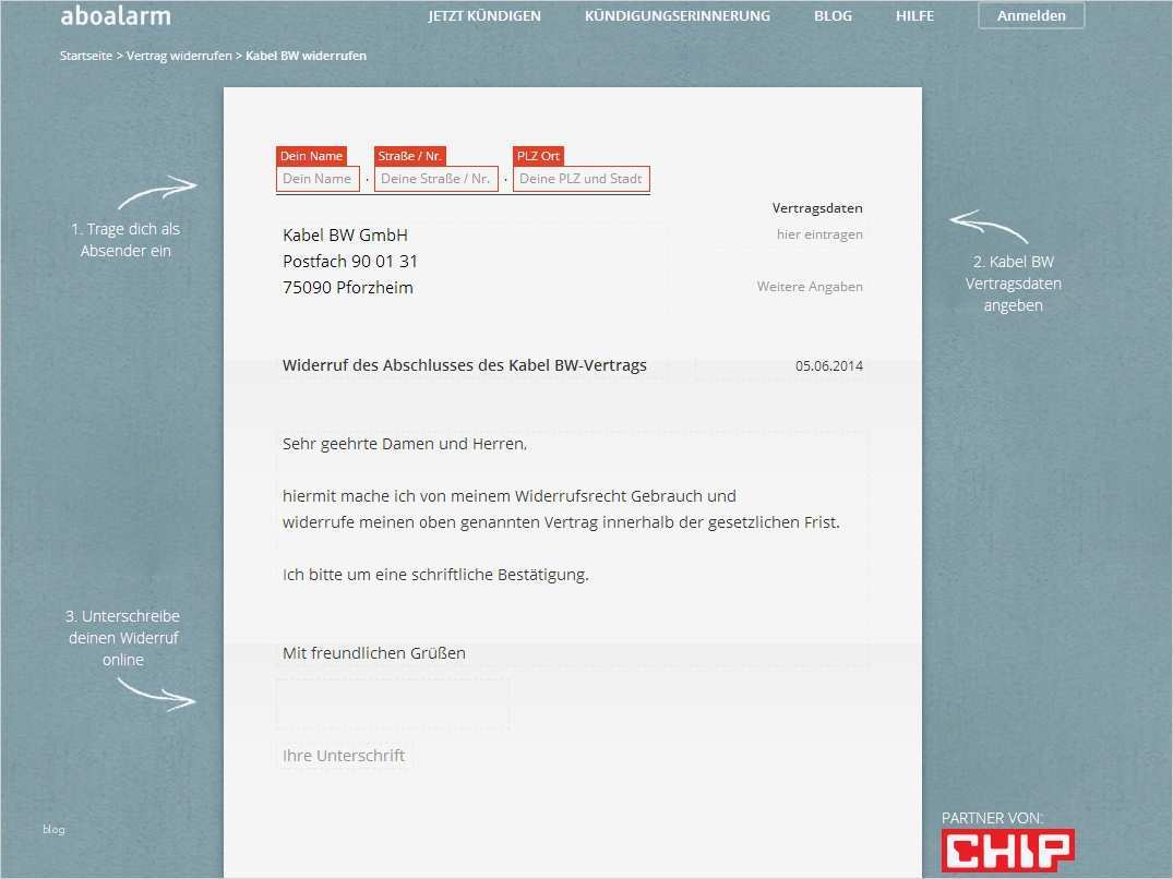 Gasvertrag Kündigen Vorlage Luxus Kabel Bw Widerruf Vorlage Download Chip
