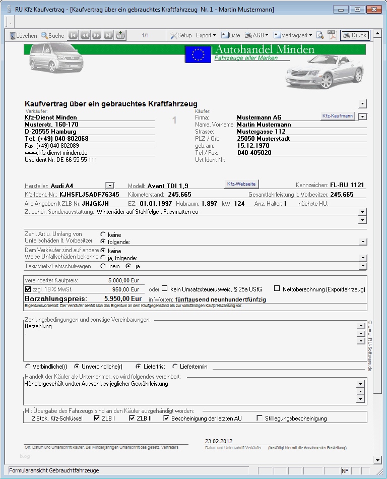 Gebrauchtwagen Kaufvertrag Vorlage Erstaunlich Kfz Kaufvertrag software Gebrauchtwagen Neufahrzeuge