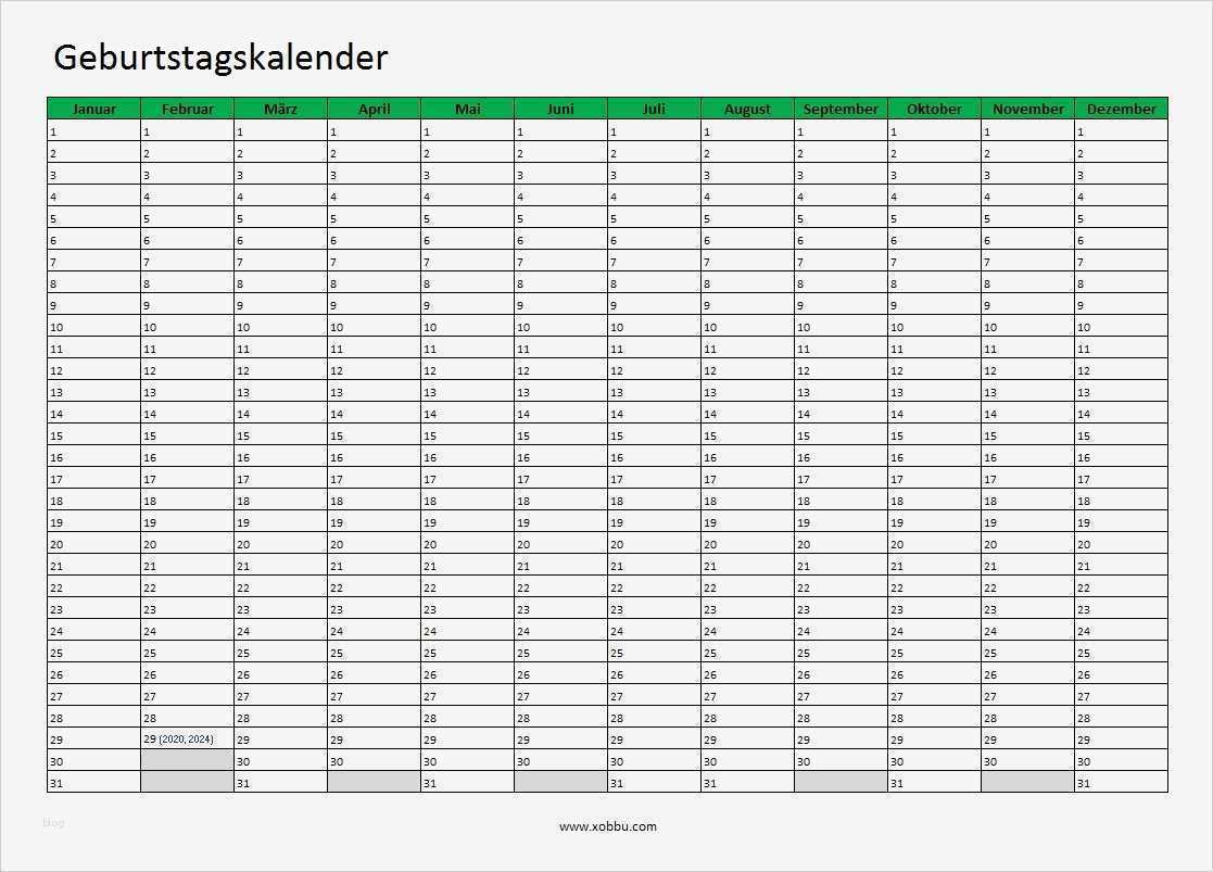 Geburtsplan Vorlage Pdf Neu Geburtstagskalender Zum Ausdrucken Pdf Excel