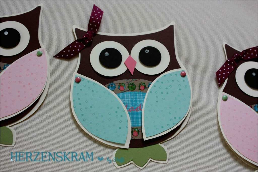 Geburtstagseinladung Basteln Vorlagen Großartig Eulenparty – Einladung Herzenskram