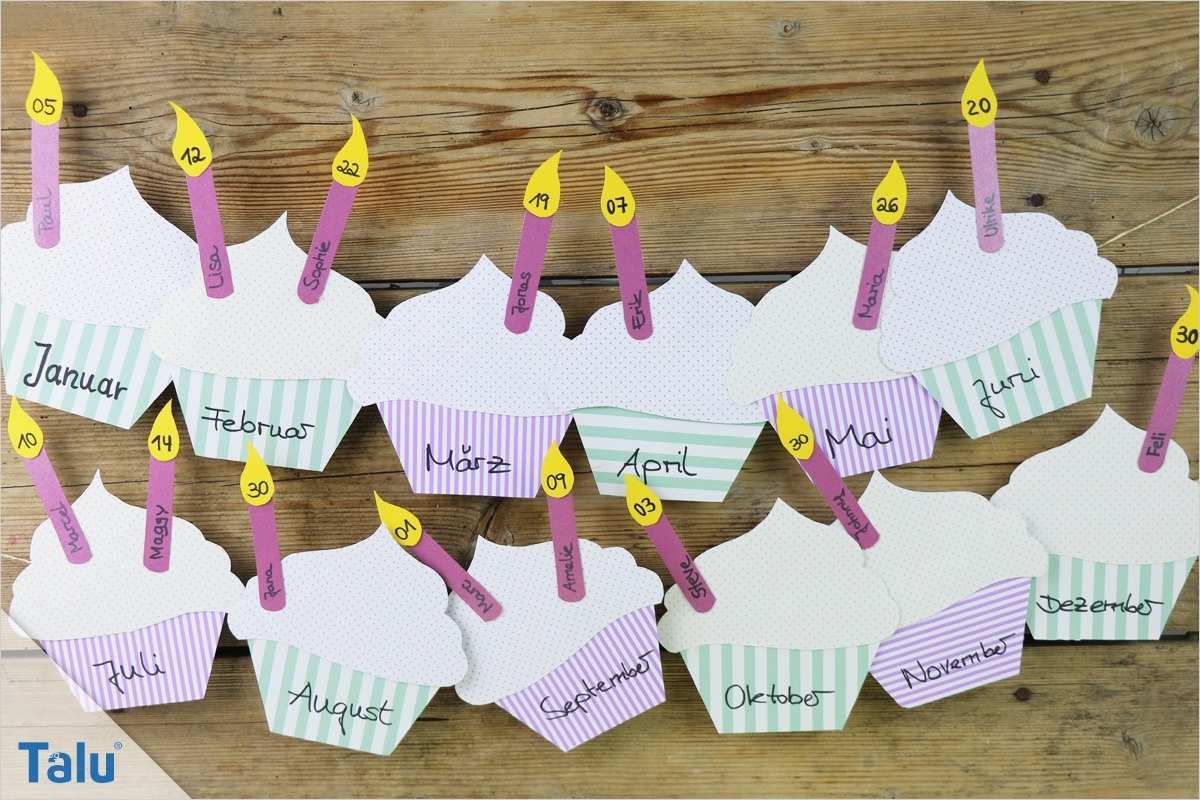 Geburtstagskalender Grundschule Vorlage Süß Geburtstagskalender Basteln Anleitung Und Ideen Talu