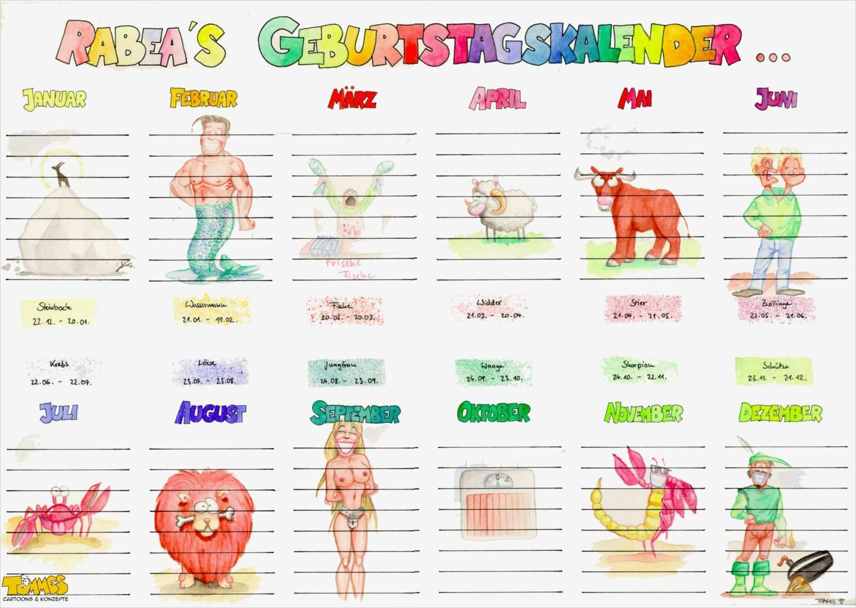 Geburtstagskalender Vorlage Gut Illustration Ein Geburtstagskalender