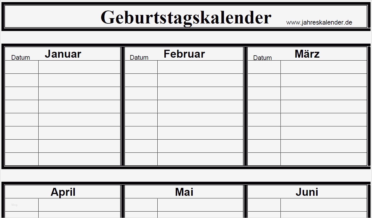 Geburtstagskalender Vorlage Schönste Geburtstagskalender Vorlage