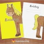 Geburtstagskarten Vorlagen Gut Einladungskarten Pferde Zum Kindergeburtstag Kostenlose