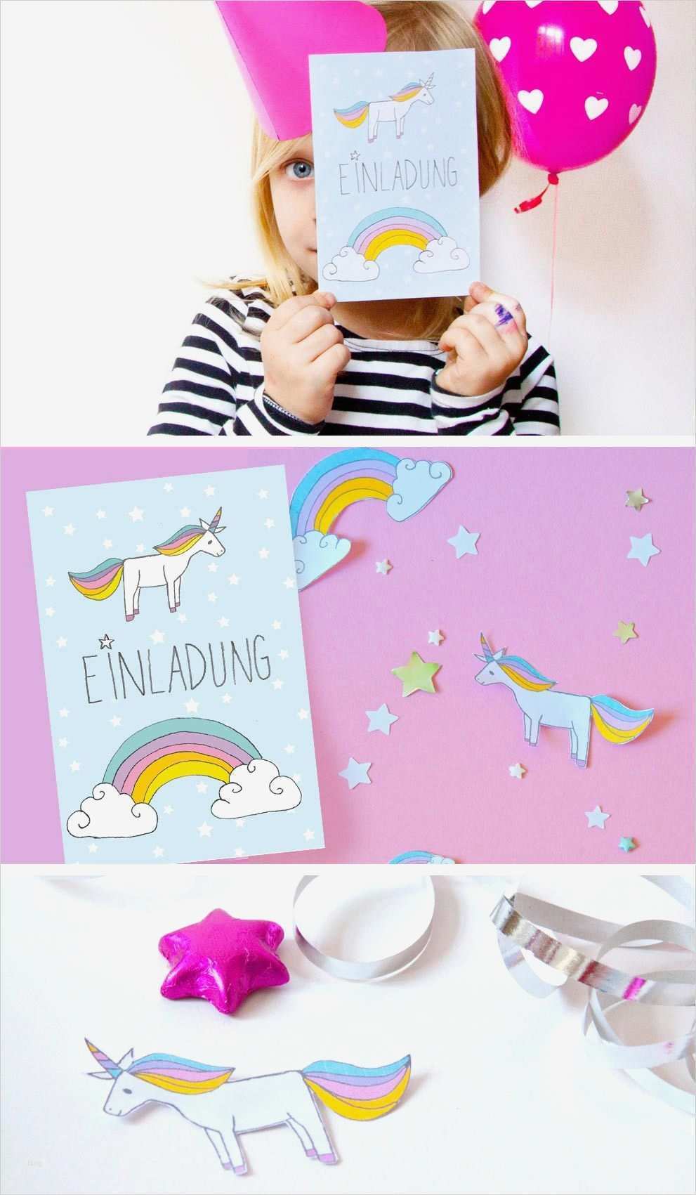 Geburtstagskrone Vorlage Süß Diy Einhorn Einladung Zum Kindergeburtstag Free