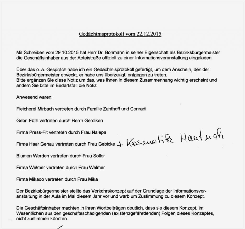 Gedächtnisprotokoll Vorlage Hübsch B 224 Werden Interessengemeinschaft Aktuell 2016