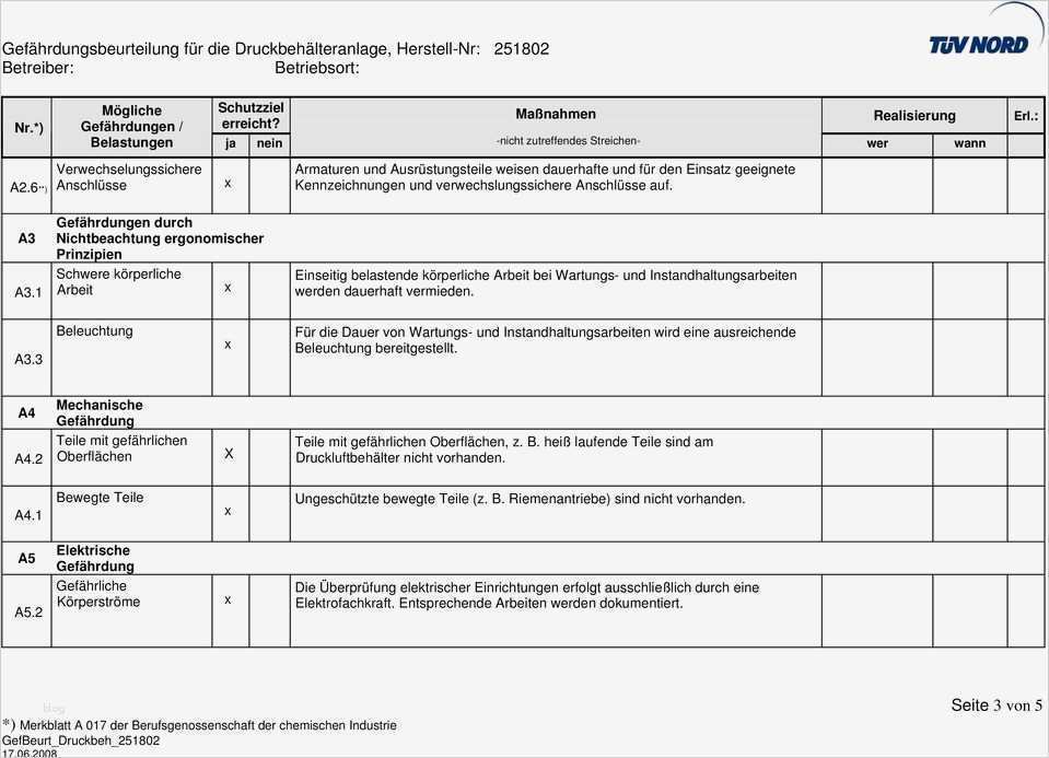 Gefährdungsbeurteilung Druckbehälter Vorlage Bewundernswert Druckluftbehälteranlage Pdf