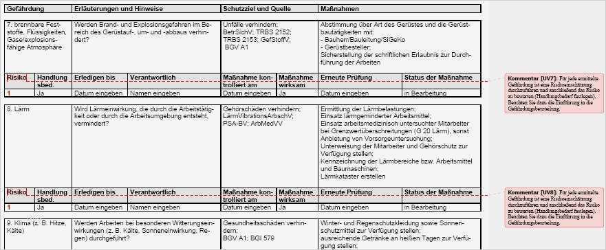 Gefährdungsbeurteilung Vorlage Elektro Schön Gefährdungsbeurteilung Gerüste Und Fahrbare Arbeitsbühnen