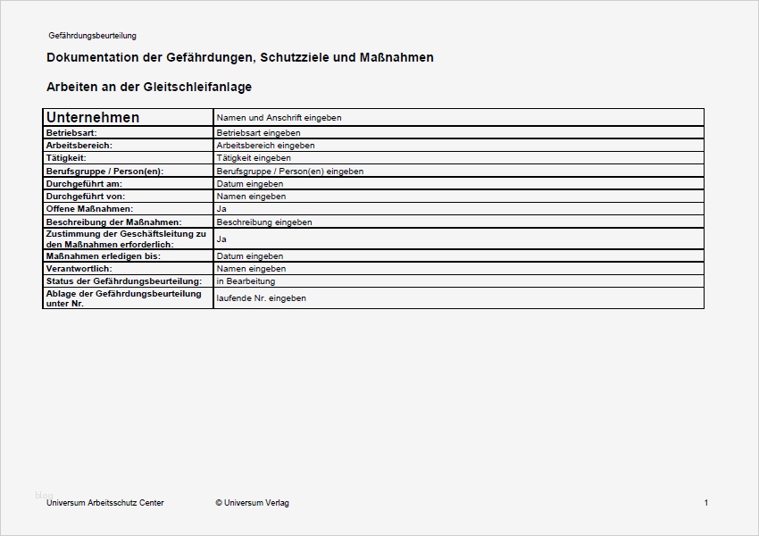 Gefährdungsbeurteilung Vorlage Kostenlos Best Of Gefährdungsbeurteilung Arbeiten In Lackierkabine