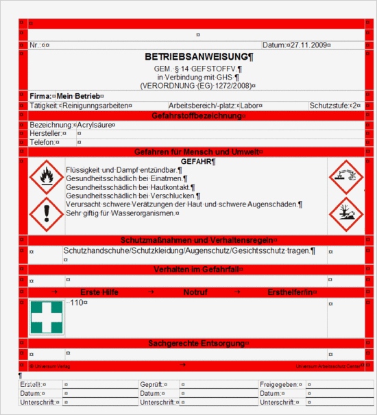 Gefährdungsbeurteilung Vorlage Pdf Best Of Universum Verlag