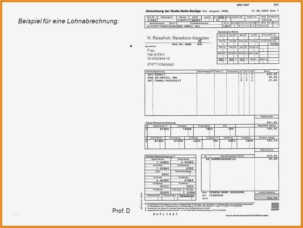 Gehaltsabrechnung Vorlage Fabelhaft 9 Gehaltsabrechnung Muster