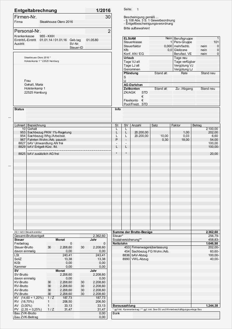 Gehaltsabrechnung Vorlage Süß Lohnabrechnung