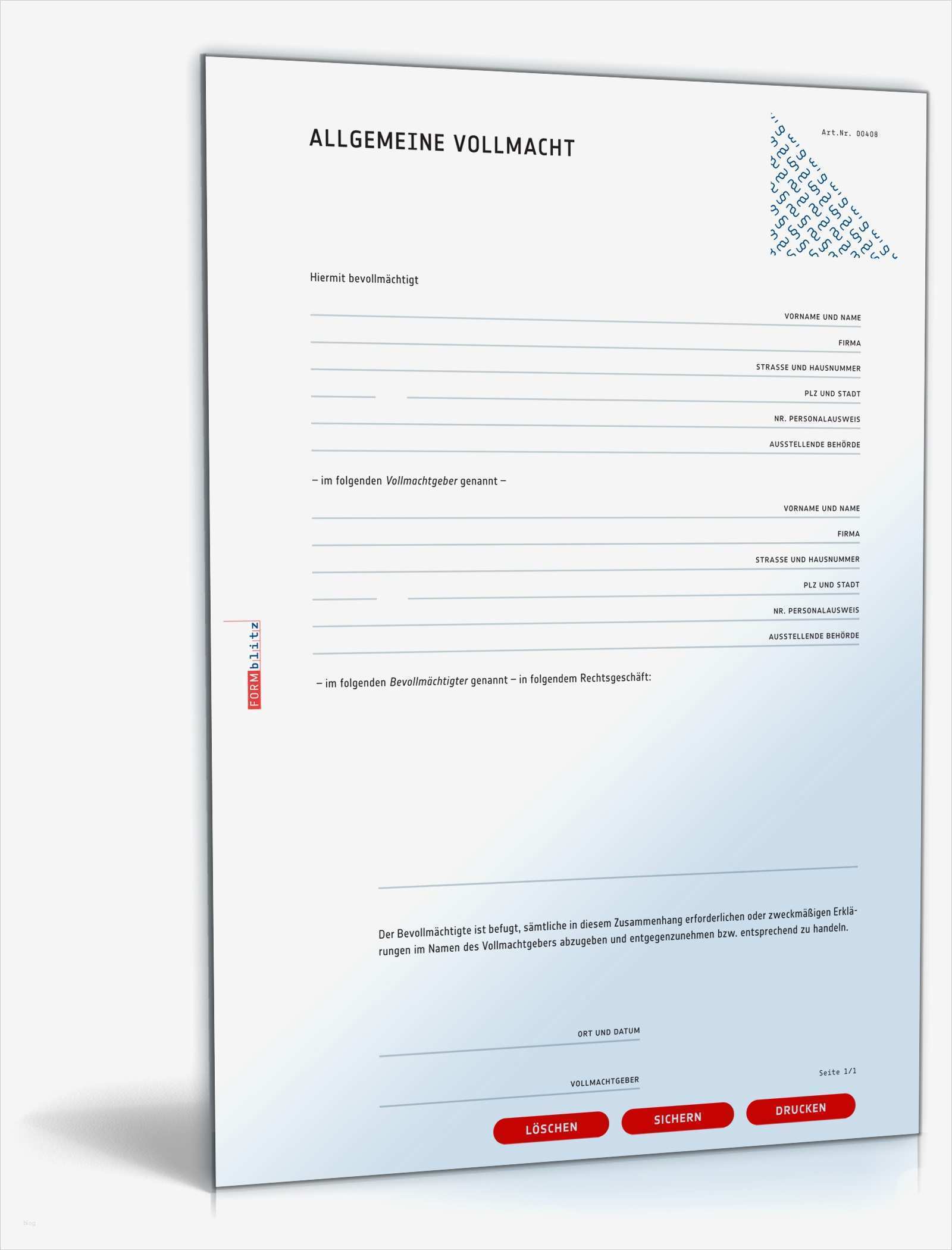 Geld Verleihen Vertrag Vorlage Gut Allgemeine Vollmacht