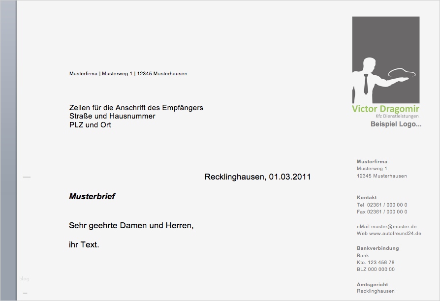 Geschäftsbrief Vorlage Pdf Beste Kostenlos Geschäftsbrief Briefkopf Vorlage 1