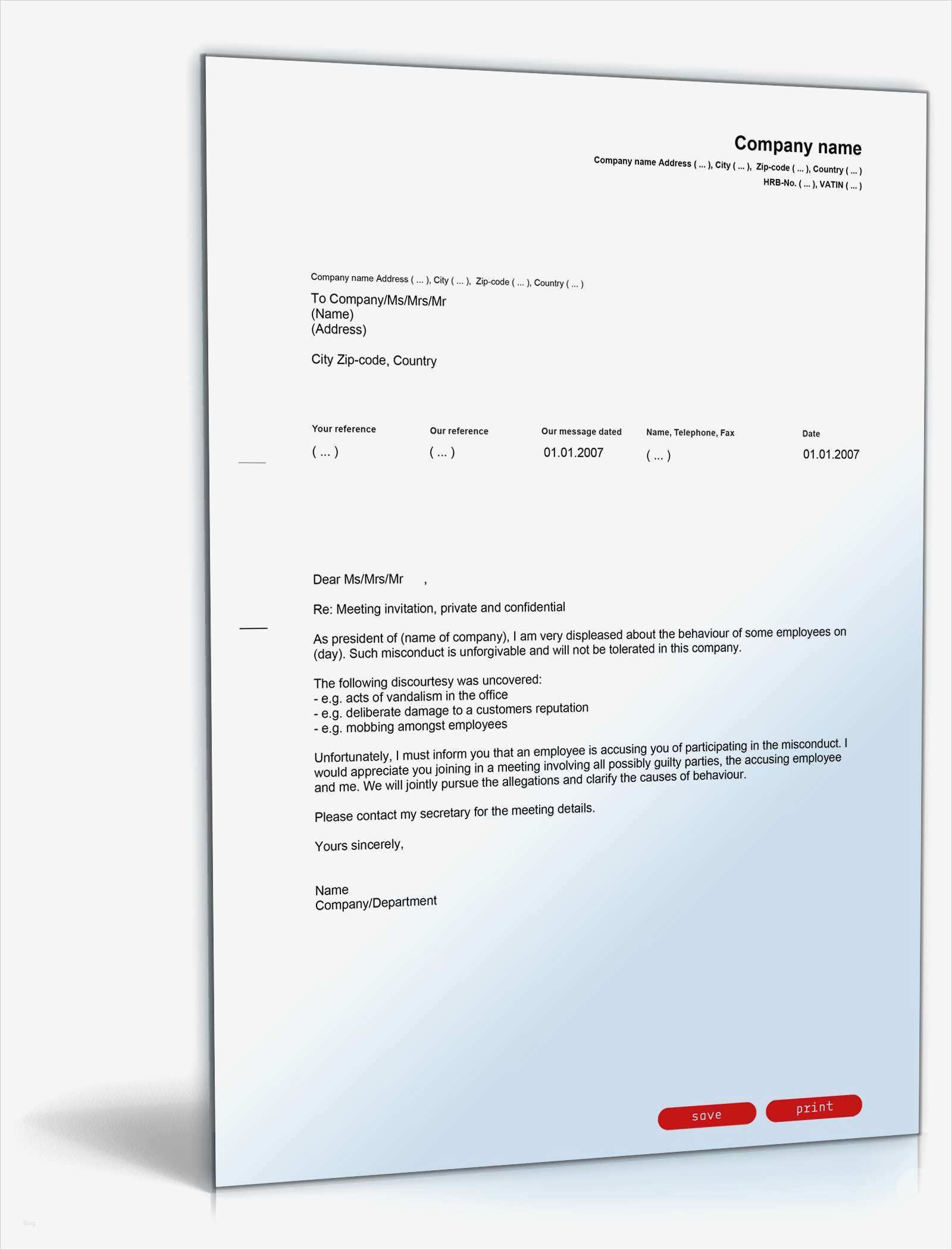 Geschäftsbrief Vorlage Pdf Elegant Einladung Vertraulicher Gesprächstermin Englisch Deutsch