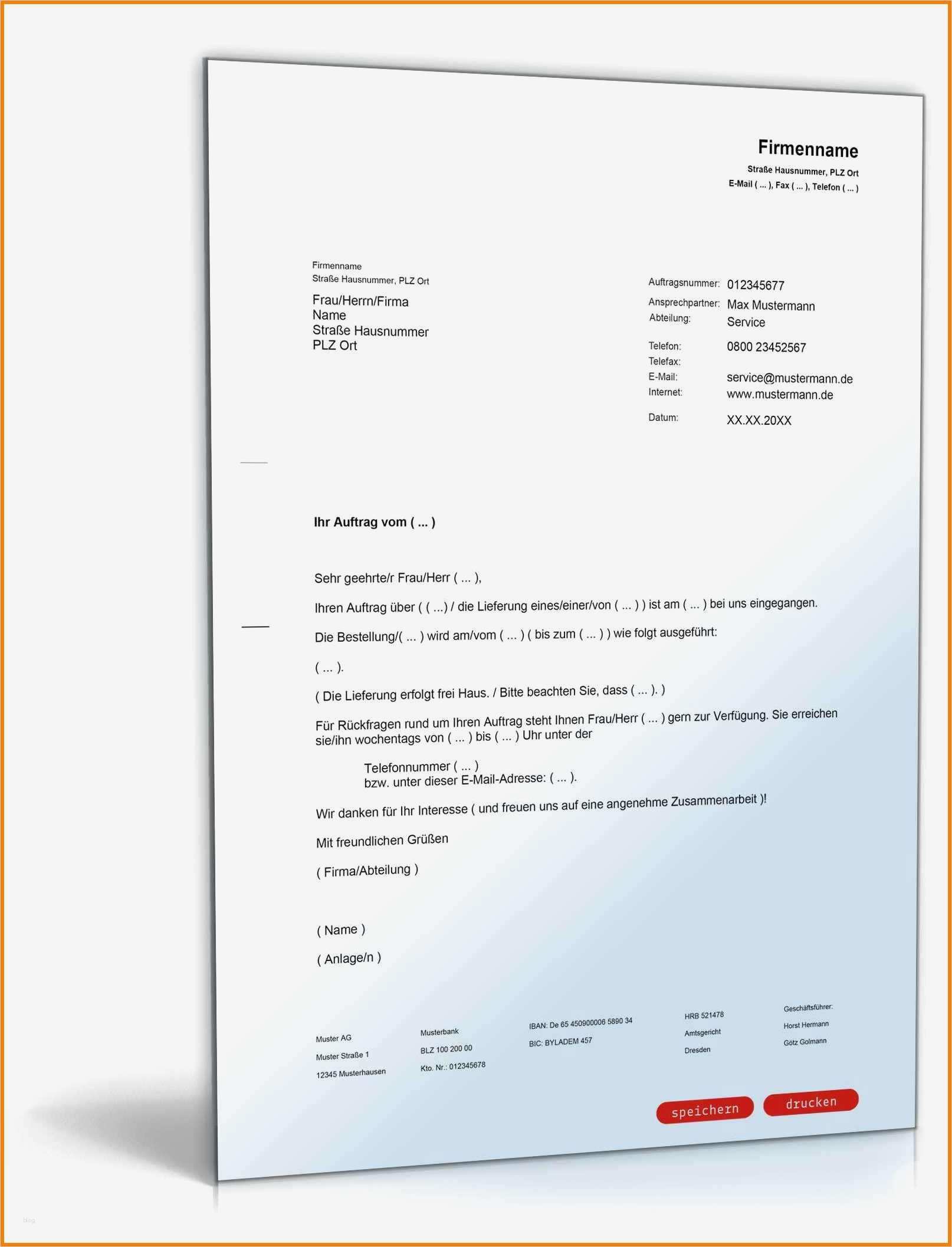 Geschäftsbrief Vorlage Pdf Genial 7 Auftrag Erteilen Vorlage