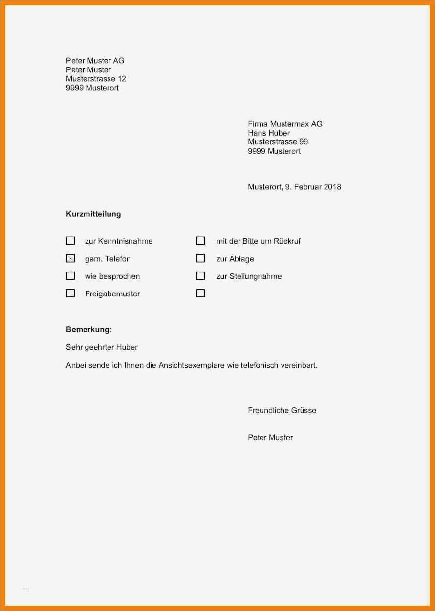 Geschäftsbrief Vorlage Pdf Großartig 15 Kurzbrief Vorlage Pdf