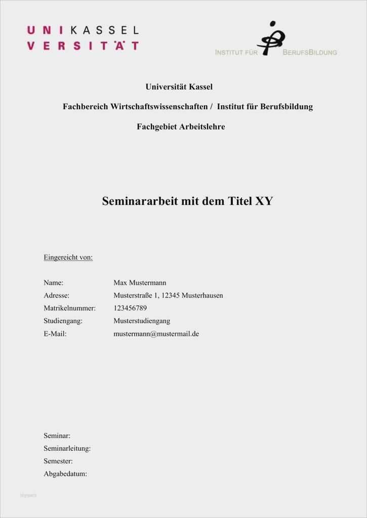 Geschäftsführervertrag Ug Vorlage Fabelhaft 44 Best Deckblatt Hausarbeit Vorlage Bilder