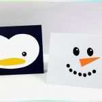 Geschenkanhänger Basteln Vorlagen Erstaunlich Grußkarte &quot;schneemann &amp; Pinguin&quot; Basteln Mit Kindern