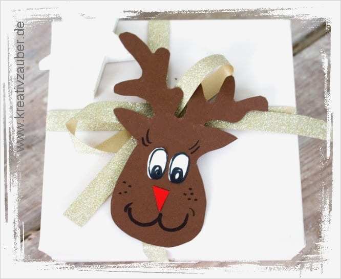 Geschenkanhänger Basteln Vorlagen Erstaunlich Rentier Basteln Als Anhänger & Karte ⋆ Kreativ Zauber