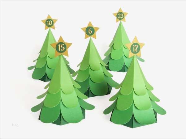 Geschenkbox Basteln Vorlage Beste Adventskalender Basteln Tannenbäume