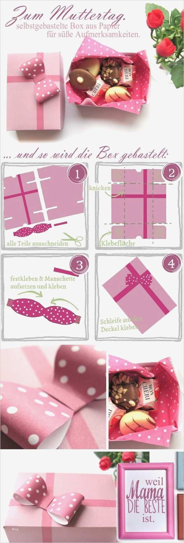 Geschenkbox Basteln Vorlage Neu Geschenkbox Zum Muttertag Mit Vorlage Zum Ausdrucken