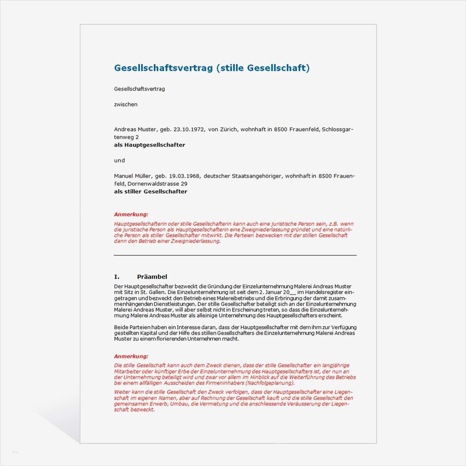 Gesellschaftsvertrag Gmbh Vorlage Word Cool Schön Gesellschaftsvertrag Vorlage Galerie Bilder Für