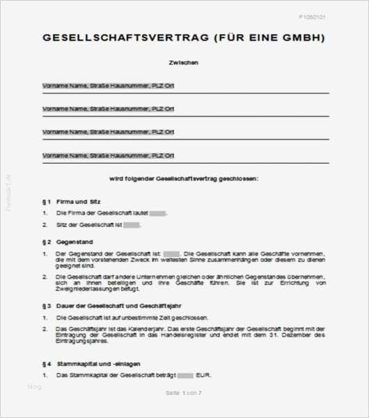 Gesellschaftsvertrag Gmbh Vorlage Word Neu Schön Gesellschaftsvertrag Vorlage Galerie Bilder Für