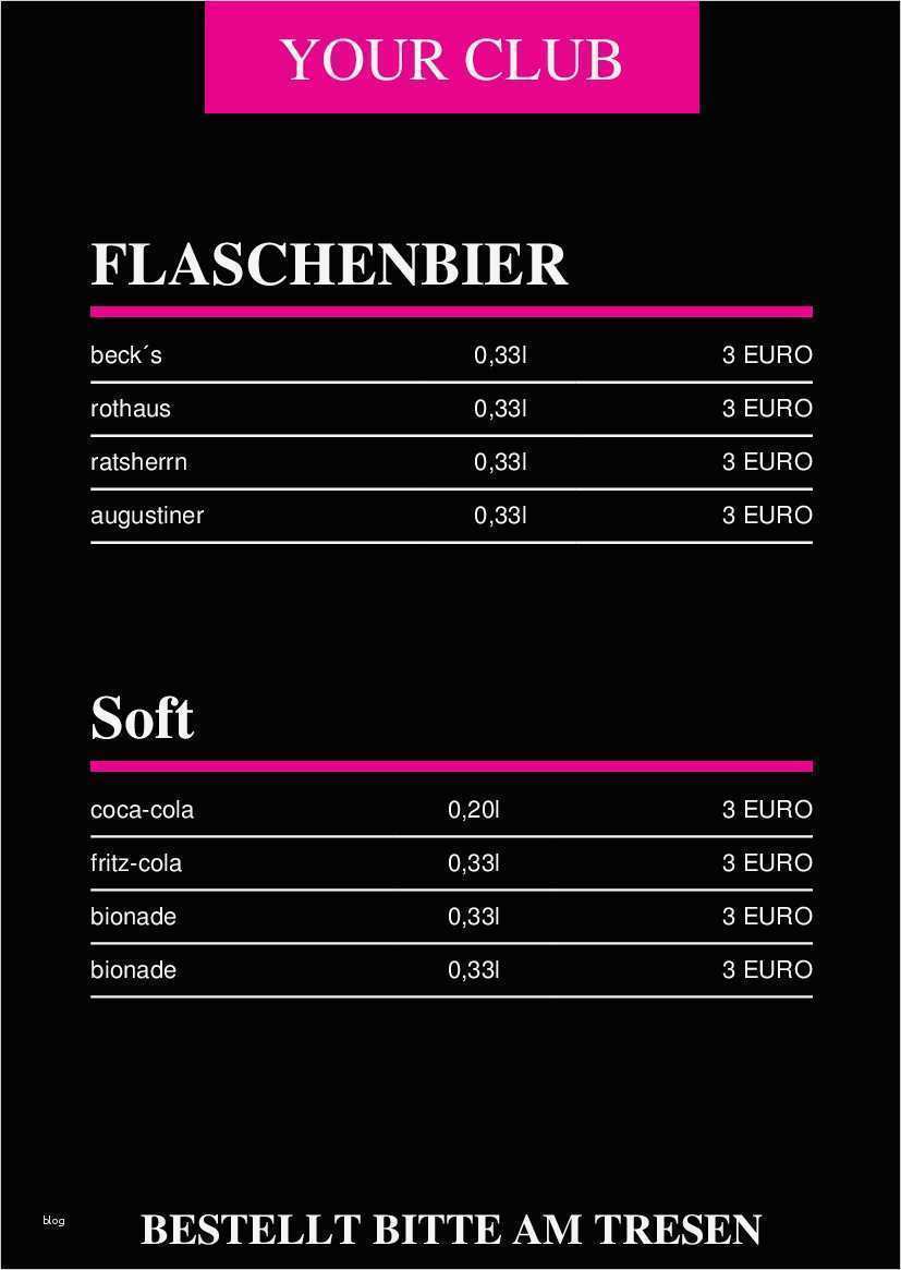 Getränkekarte Bar Vorlage Großartig Speisekarten Und Menükarten A6 Getränkekarte Von Chris