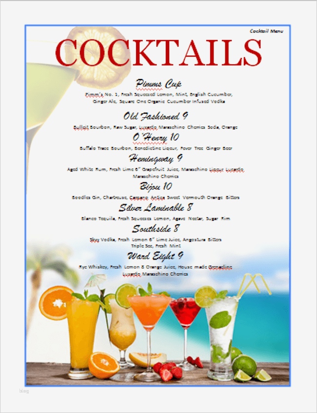 Getränkekarte Bar Vorlage Inspiration 77 Kostenlose Speisekarten Vorlagen Zum Selbst Gestalten