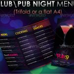 Getränkekarte Bar Vorlage Luxus Nachtklub Bar Getränkekarte Cocktailkarte