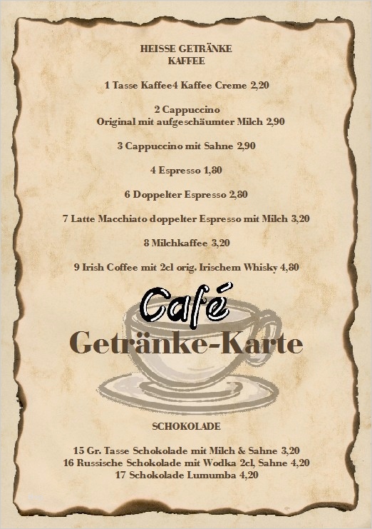 Getränkekarte Geburtstag Vorlage Großartig Speisekarten 2017