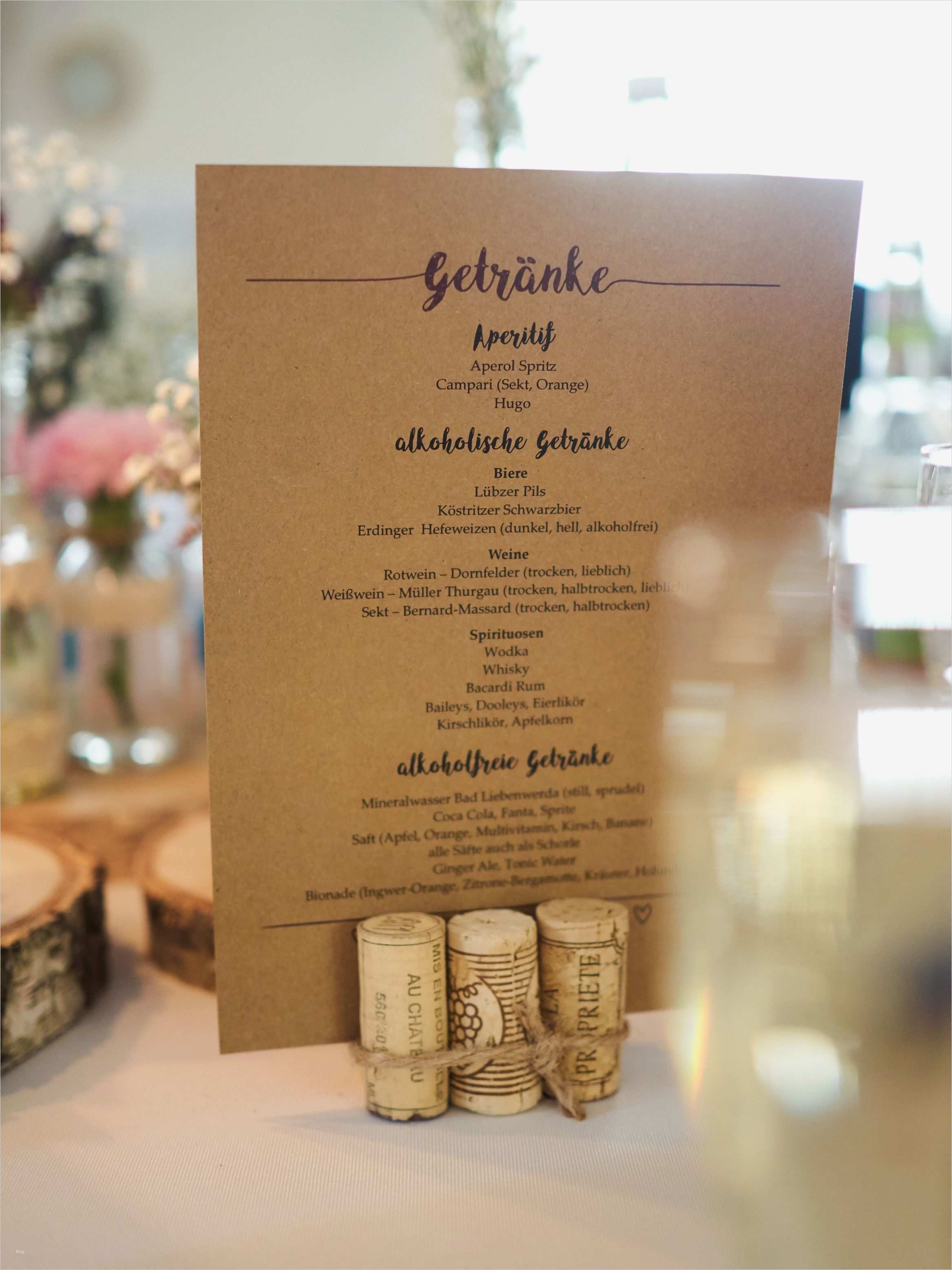 Getränkekarte Geburtstag Vorlage Wunderbar Getränkekarte Unsere Hochzeit