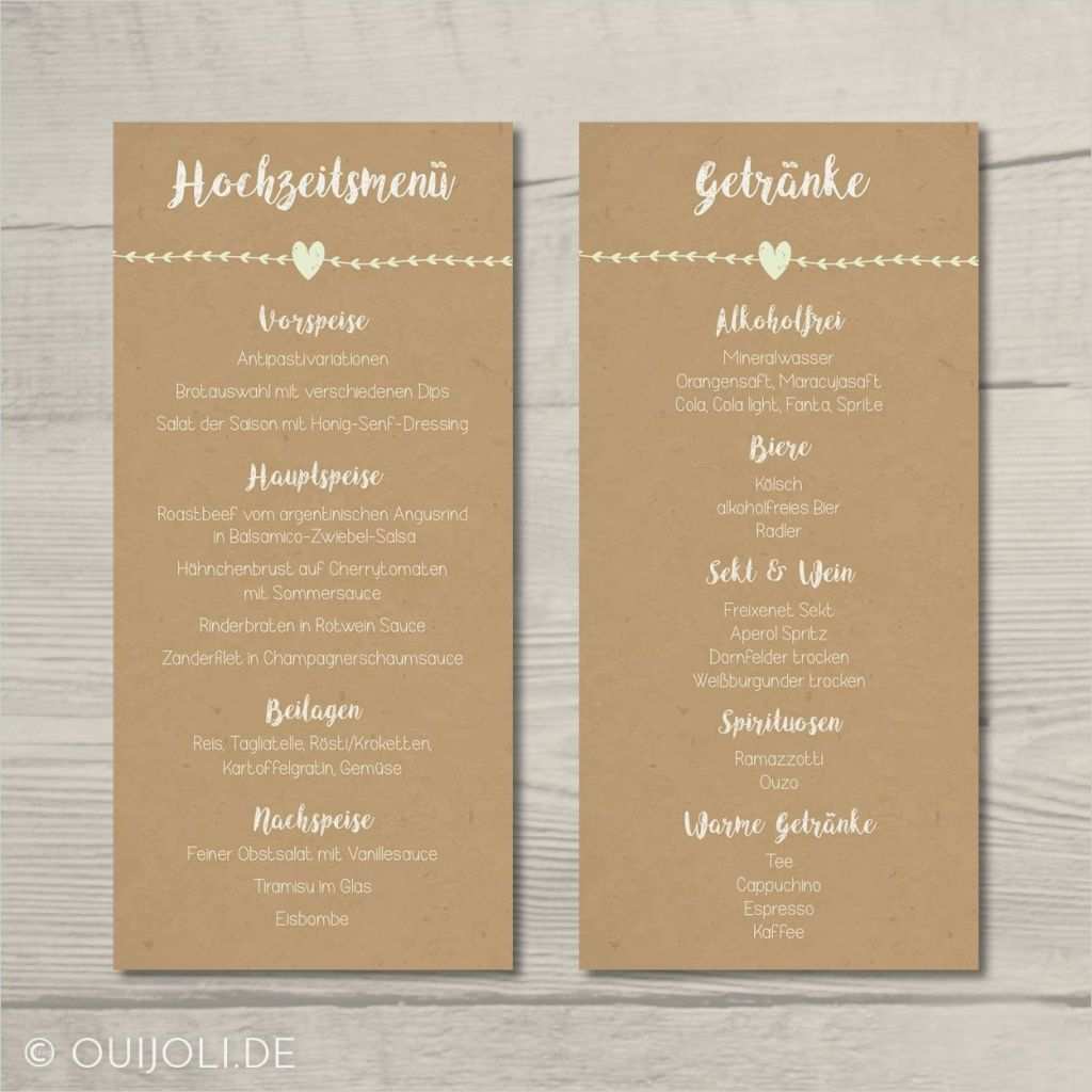 Getränkekarte Hochzeit Vorlage Luxus Menü &amp; Getränkekarte &quot;vintage Green&quot;