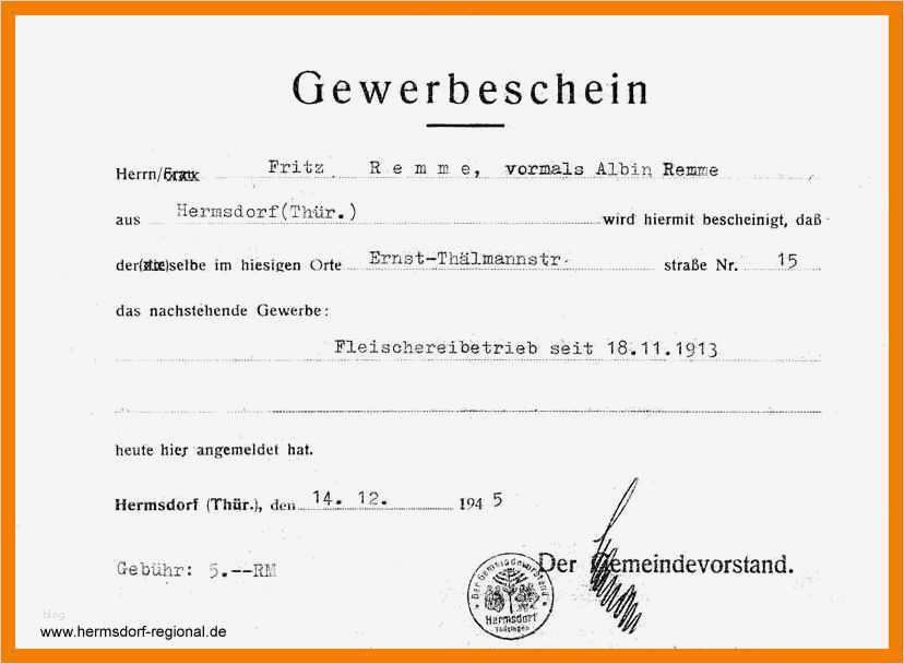 Gewerbe Rechnung Vorlage Großartig 7 Gewerbeschein Muster