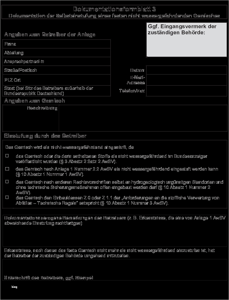 Gewerbeabfallverordnung Dokumentation Vorlage Cool Anlage 2 Awsv Zu § 4 Absatz 3 § 8 Absatz 3 Und § 10